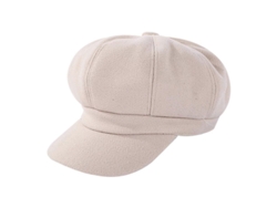 Gorro Octogonal De Lana De Color Liso Para Mujer, Ideal Para Invierno Y Otoño, Grueso Y Cómodo.