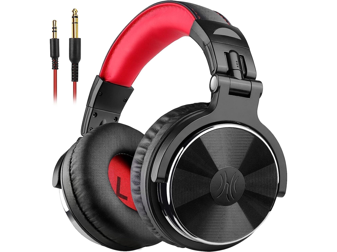 Auriculares Cascos con Cable Graves con Driver de 50mm Auriculares Plegables Ligeros con Puerto de Compartir y Micrófono para Grabación Monitoreo Podcast Guitarra PC TV - IKIKSO
