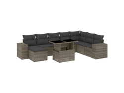 Maison Exclusive - Set De Muebles De Jardín 9 Pzas Y Cojines Ratán Sintético Gris