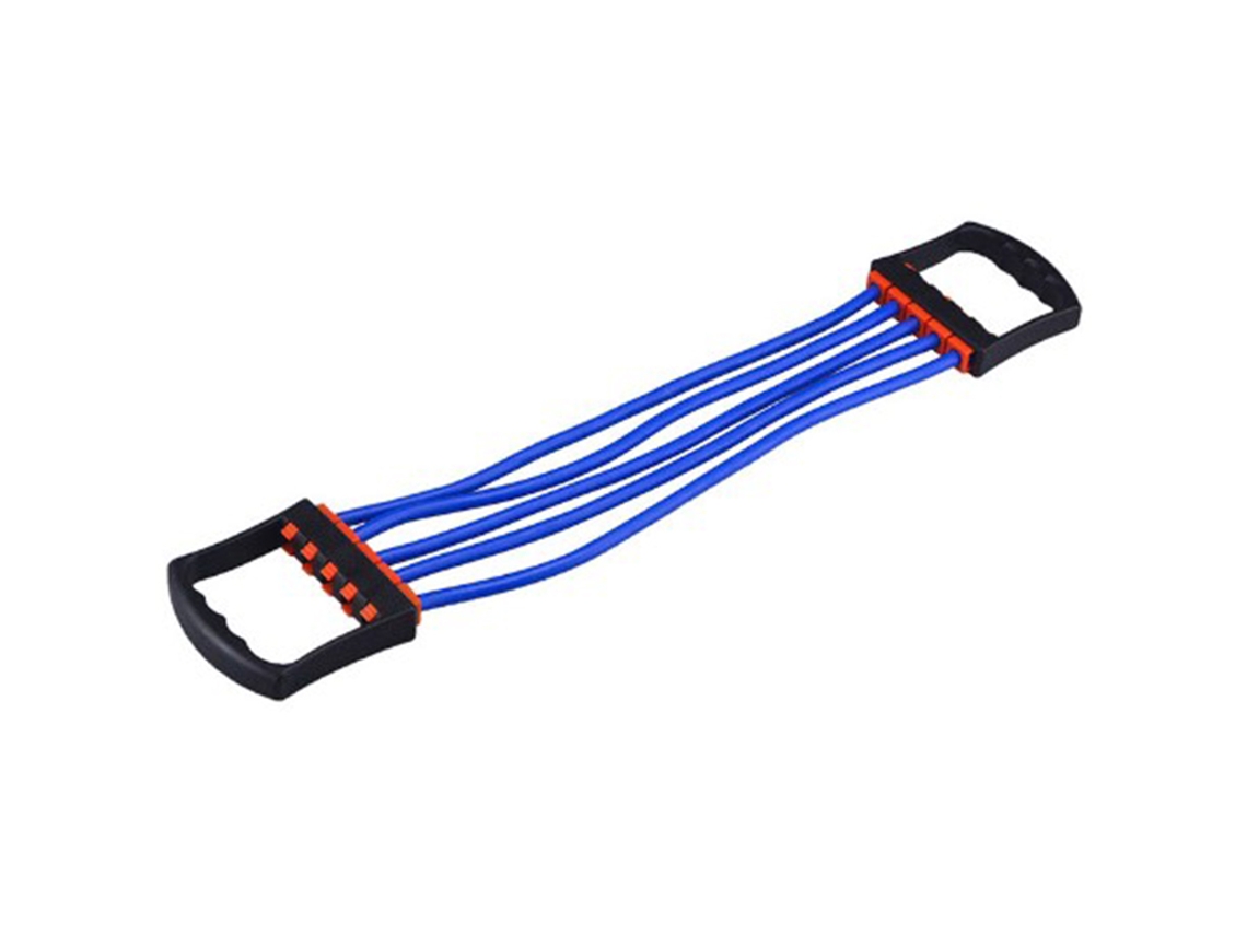 Omni-expansor De Pecho Desmontável Com 5 Bandas De Resistência Para Treinamento De Força Muscular Pecho Corda Azul