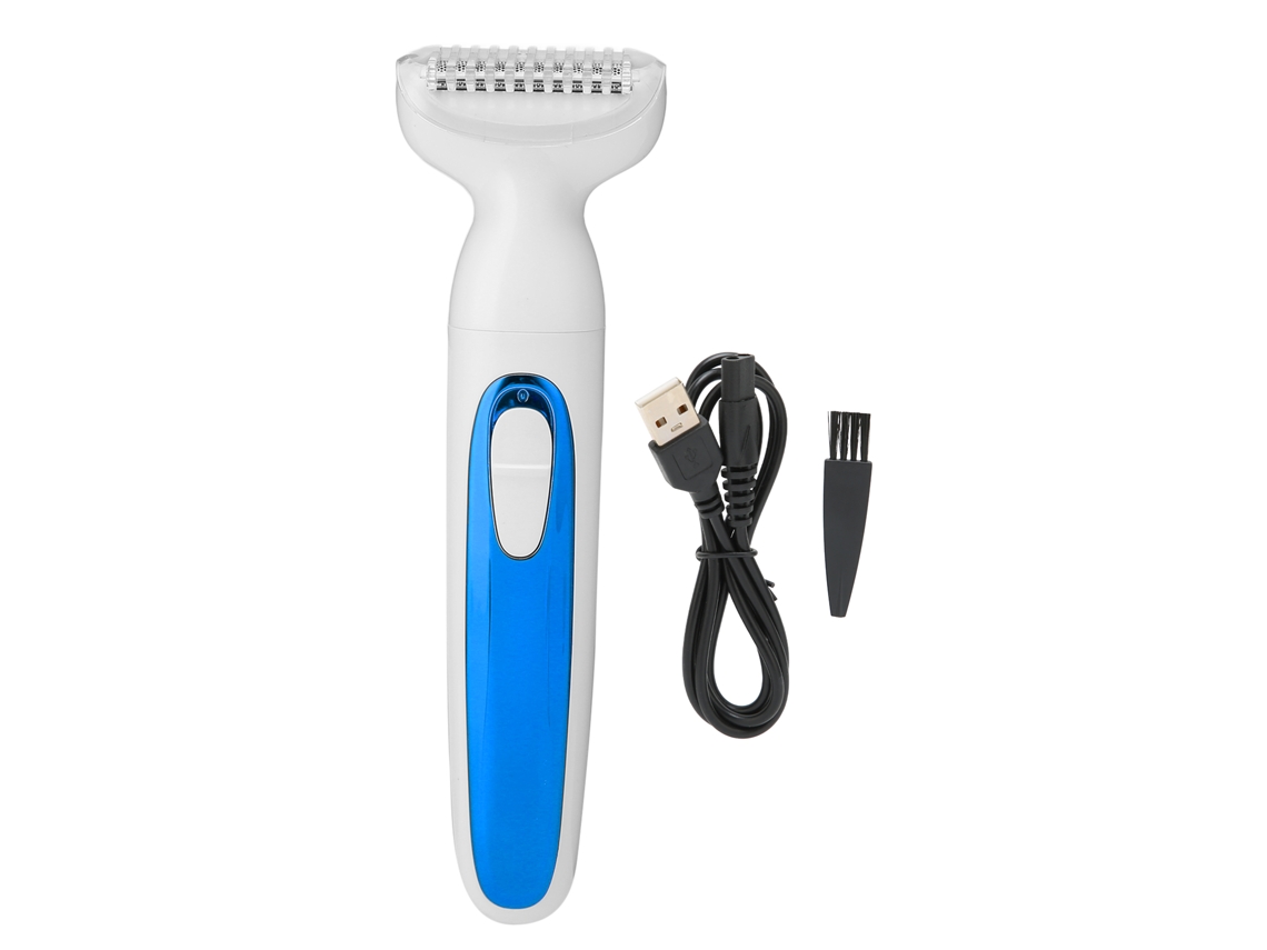 Afeitadora Eléctrica Para Depilación Humeda Y Seca Impermeable Recargable Para Bikini Piernas Axilas Rostro Azul