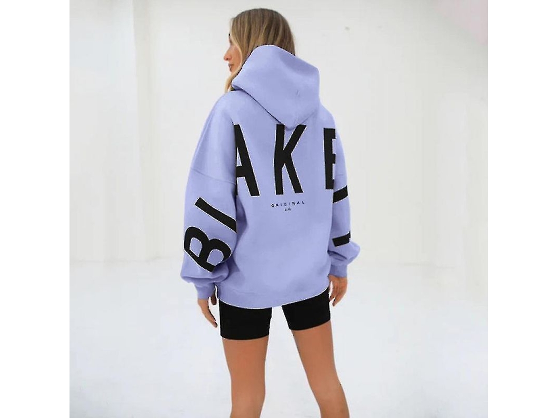 2026-sudadera Blakely Oversized Manga Larga Suelta Para Mujer Temporada Otoño Primavera Poliéster
