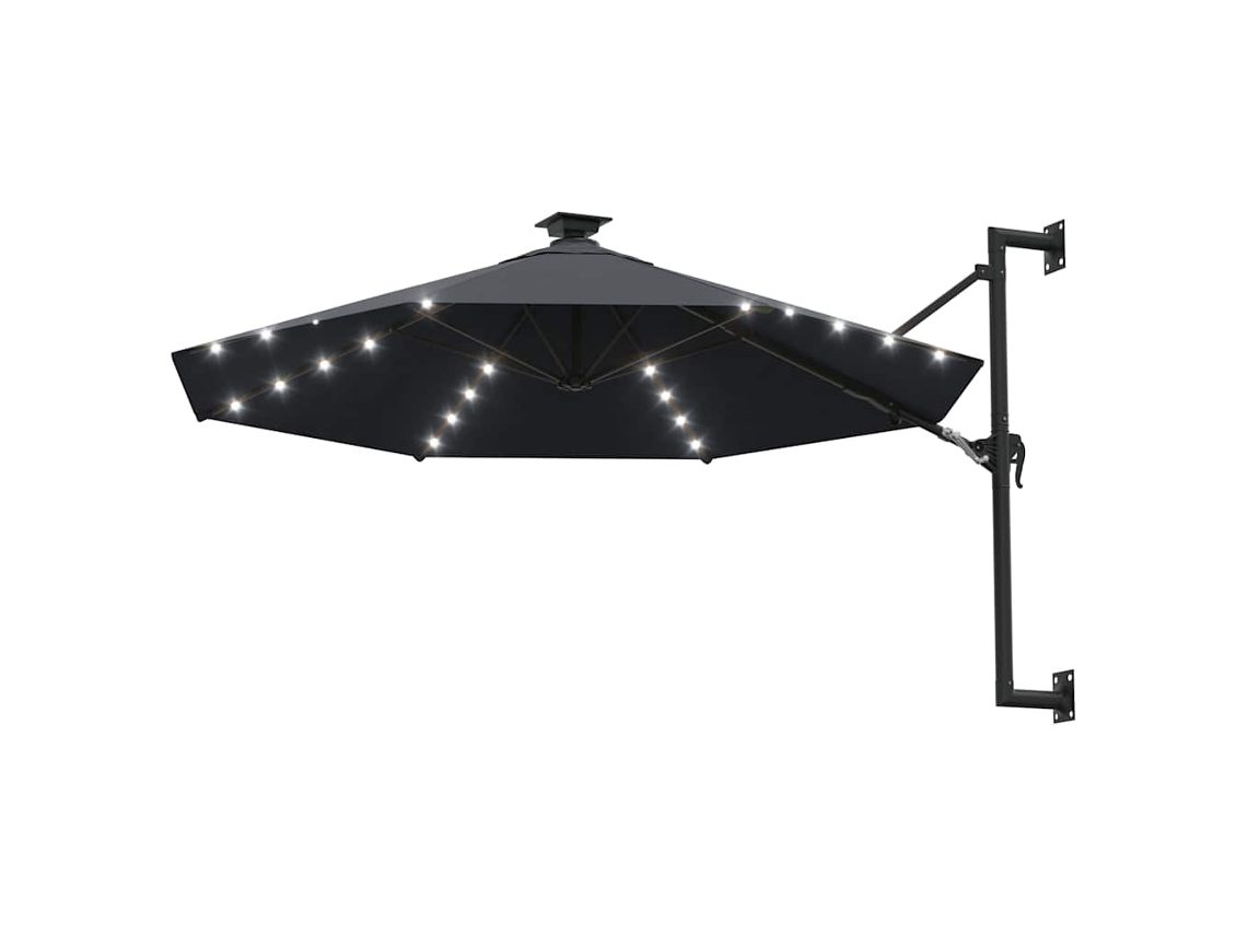 Maison Exclusive - Sombrilla De Jardín De Pared Con Luces Led Antracita 300 Cm