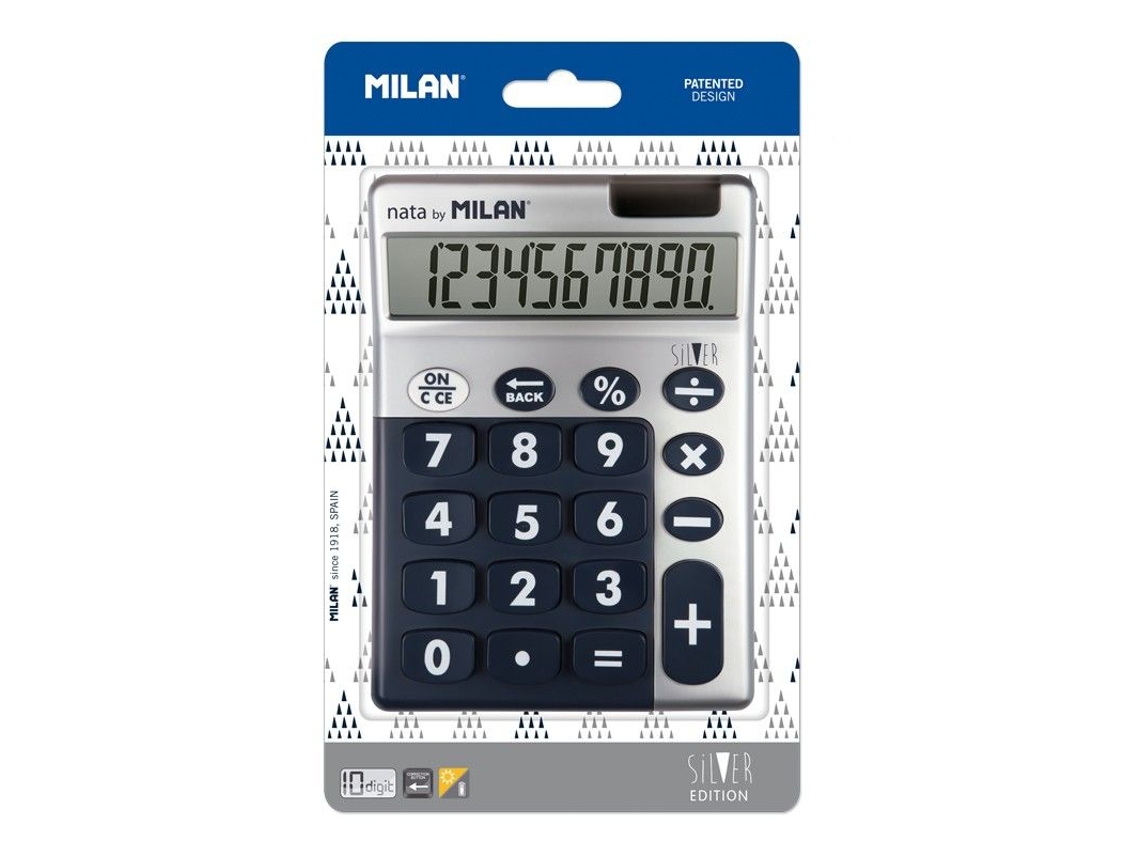 Calculadora Mediana de MILAN Blue Silver 10 Dígitos