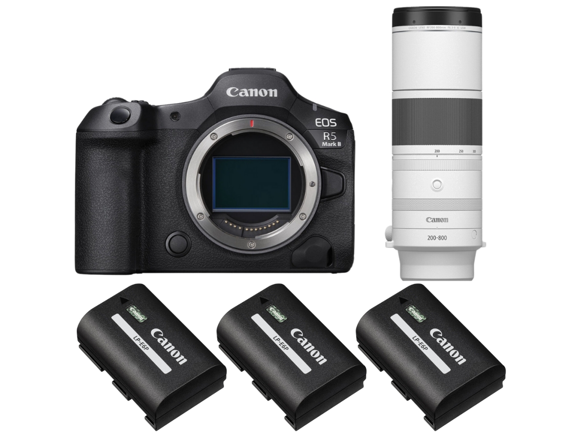 Canon Eos R5 Mark Ii + Rf 200-800mm F/6.3-9 Is Usm + 3 Canon Lp-e6p + Ebook “20 Consejos Para Fotos Que Impactan”