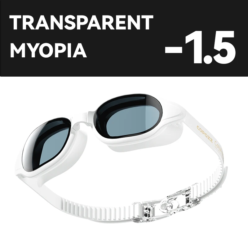 Gafas De Natación Unisex, Antivaho Duradero, Con Protección Uv Y Lentes Graduadas De 150 Grados (blancas).