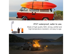 Chuveiro Portátil Elétrico Para Camping Externo Com Bateria 2200mah Ipx7 Vazão Ajustável Led