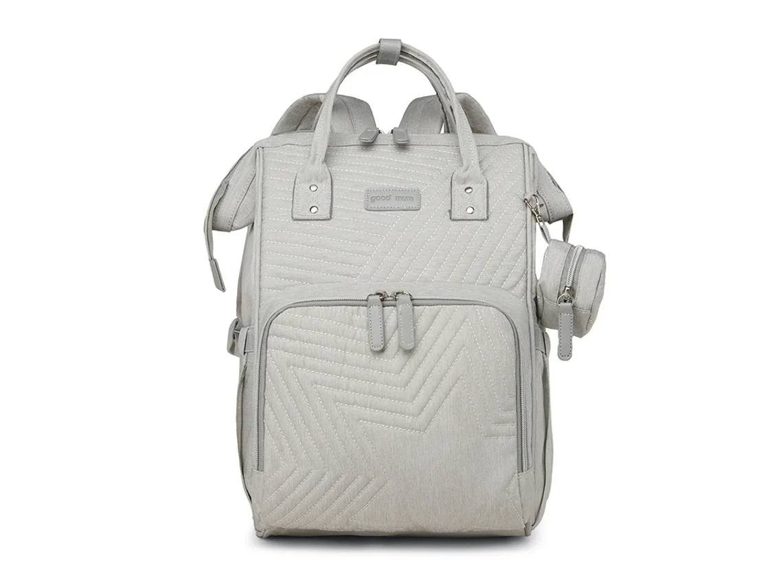 Mochila de maternidad impermeable, bolsa para madre y bebé, multifuncional, mochila para pañales Cuich (gris claro)