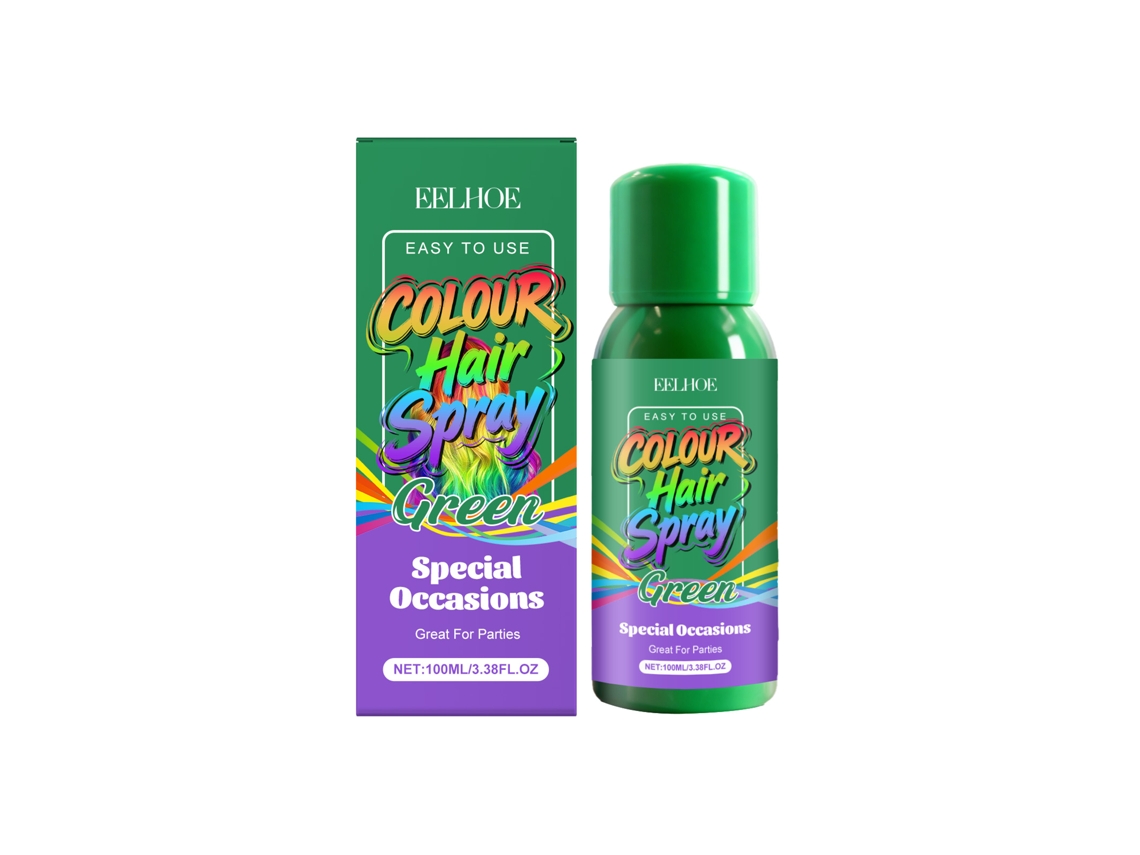 Spray de color verde temporal para el cabello