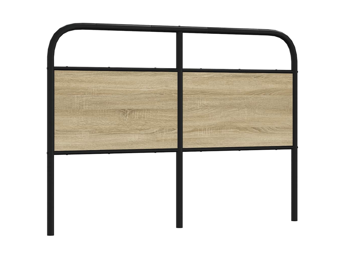 Cabecero De Acero Y Madera De Ingeniería Roble Sonoma 120 Cm