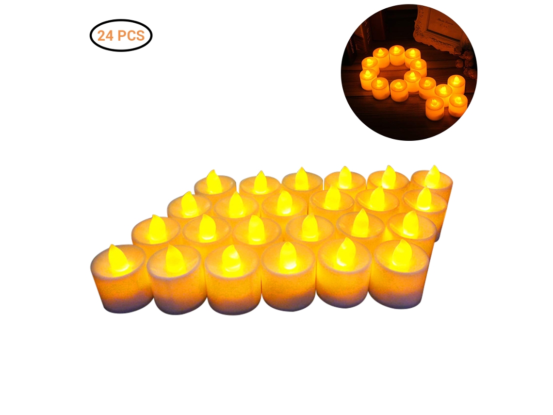 24 Velas Led Blancas Cálidas, Sin Llama, Para Decoración Del Hogar, Bodas Y Cumpleaños.
