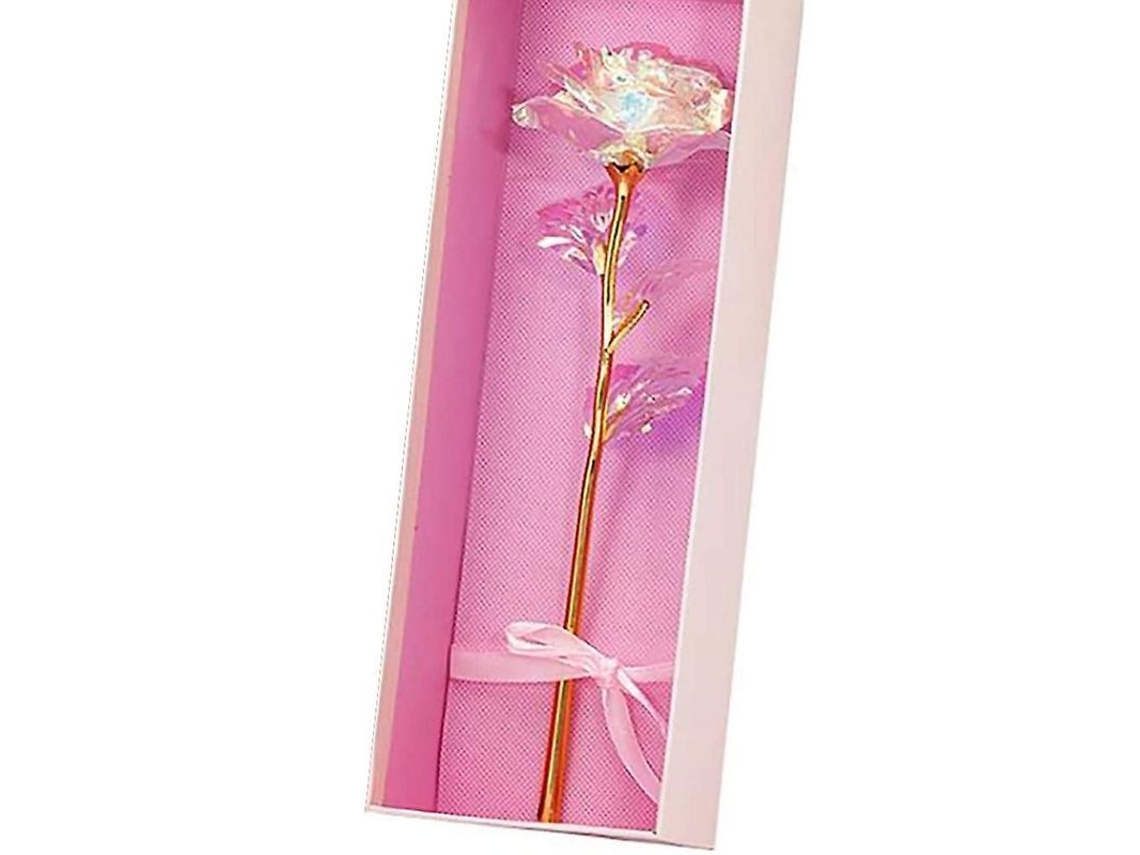 Rosal Bañado En Cristal De 24 Quilates, Regalo Romántico Para Novia, Esposa, El Mejor Regalo Para Ella.