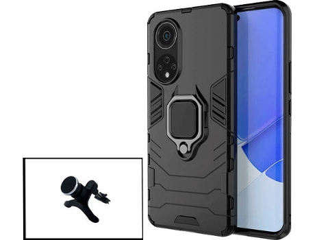 Kit Soporte Magnético de Coche Reforzado y Funda 3X1 Military Defender Huawei Nova 9 PHONECARE Negro