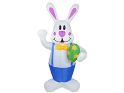 Conejo Inflable Decorativo Led De 1,9 M Para Pascua, Jardín, Fiestas Al Aire Libre Y Luz Nocturna.