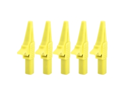 5 Pinzas De Seguridad J.60039 Con Conector De 4 Mm Para Instrumentos Electrónicos, Color Amarillo.