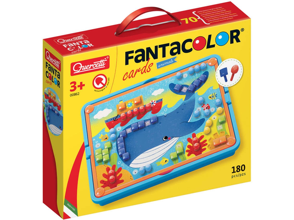 Juego Educativo QUERCETTI Juego FantaColor Cartones Animales 180 pzs (Edad Mínima: 3 Años - 29 x 24 x 6 cm)