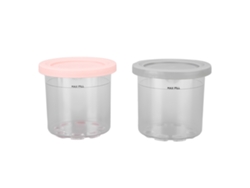 2 Vasos De Helado De 600 Ml Para Ninja Nc299amz Nc300s (gris Y Rosa)