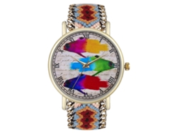 Reloj De Pulsera Para Mujer Analógico Simple Con Números Romanos Tela Tejida Cuarzo