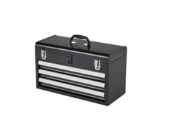 Caja de herramientas de metal, gran espacio de almacenamiento, cierre automático, color negro