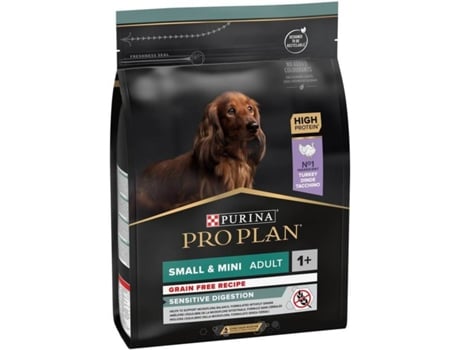 Pienso para Perros PURINA Pro Plan Grain-Free Small & Mini Sensitive Digestion (2.5Kg - Seco - Razas Pequeñas - Adulto - Sabor: Pavo)