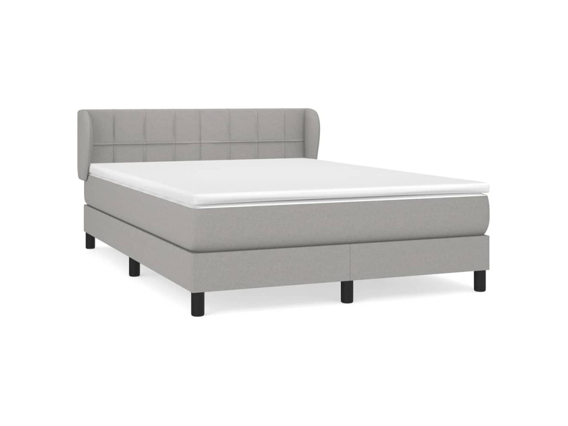 Maison Exclusive - Cama Box Spring Con Colchón Tela Gris Claro 140x190 Cm