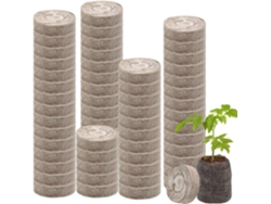 Pellets de turba para siembra, formato comprimido de 30 mm, se expanden con agua, beneficiosos para el crecimiento de las plantas e inocuos para el medio ambiente.
