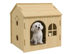 Caseta Para Perros Interior Con Ventana Diseño De Garra Hueca Casita Para Perros Y Gatos 49,5x41x51 Cm Roble