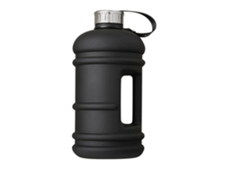 Botella de agua de plástico grande de 2,2 L para fitness y actividades al aire libre, color negro.