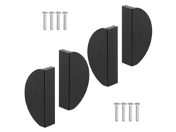 4 Pomos De Aluminio Semicirculares En Forma De Luna Para Armarios, Cajas Fuertes Y Herrajes Esu