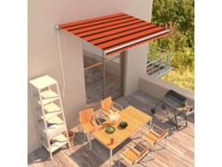 Toldo retráctil manual 350x250 cm naranja y marrón Dkd Home Decor
