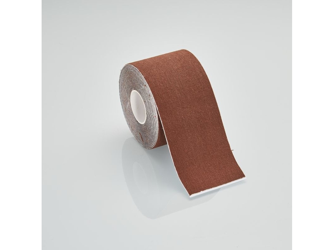 Cinta muscular para fisioterapia, cinta deportiva, cinta muscular para kinesiología, rodillera, vendaje protector deportivo marrón 7,5 cm 5 m Chennnls