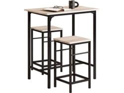 Conjunto de Comedor SOBUY (Marrón y Negro - MDF y Metal - 80x50x87 cm)