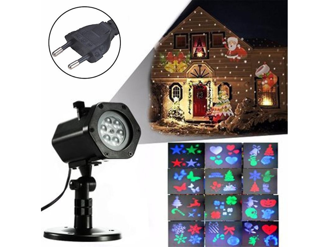 Proyector Led Giratorio Para Navidad Y Halloween, Luz Exterior Impermeable Para Jardines Y Paredes, Decorativo Para Fiestas Y Cumpleaños.