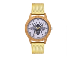 Reloj De Pulsera Unisex De Moda Y Ocio De Cuarzo Dorado Duradero