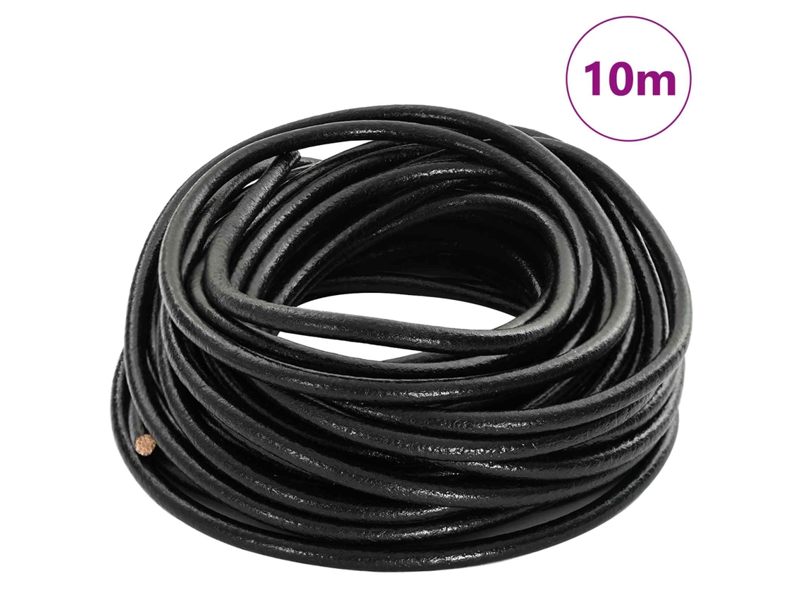 Cuerda de cuero negro Ø5 mm x 10 m Cuero HARLANV1