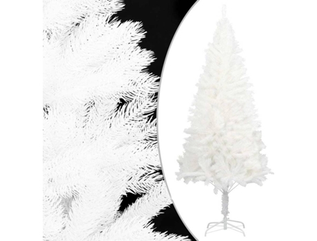 vidaXL Árbol artificial de Navidad con hojas realistas blanco 210 cm