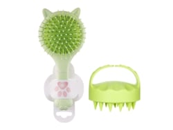 Set De Cuidado Capilar Verde Lima Con Cepillo Y Masajeador, Kit De Peinado De 2 Piezas Para Masaje Capilar, Compacto, Recargable Y Listo Par