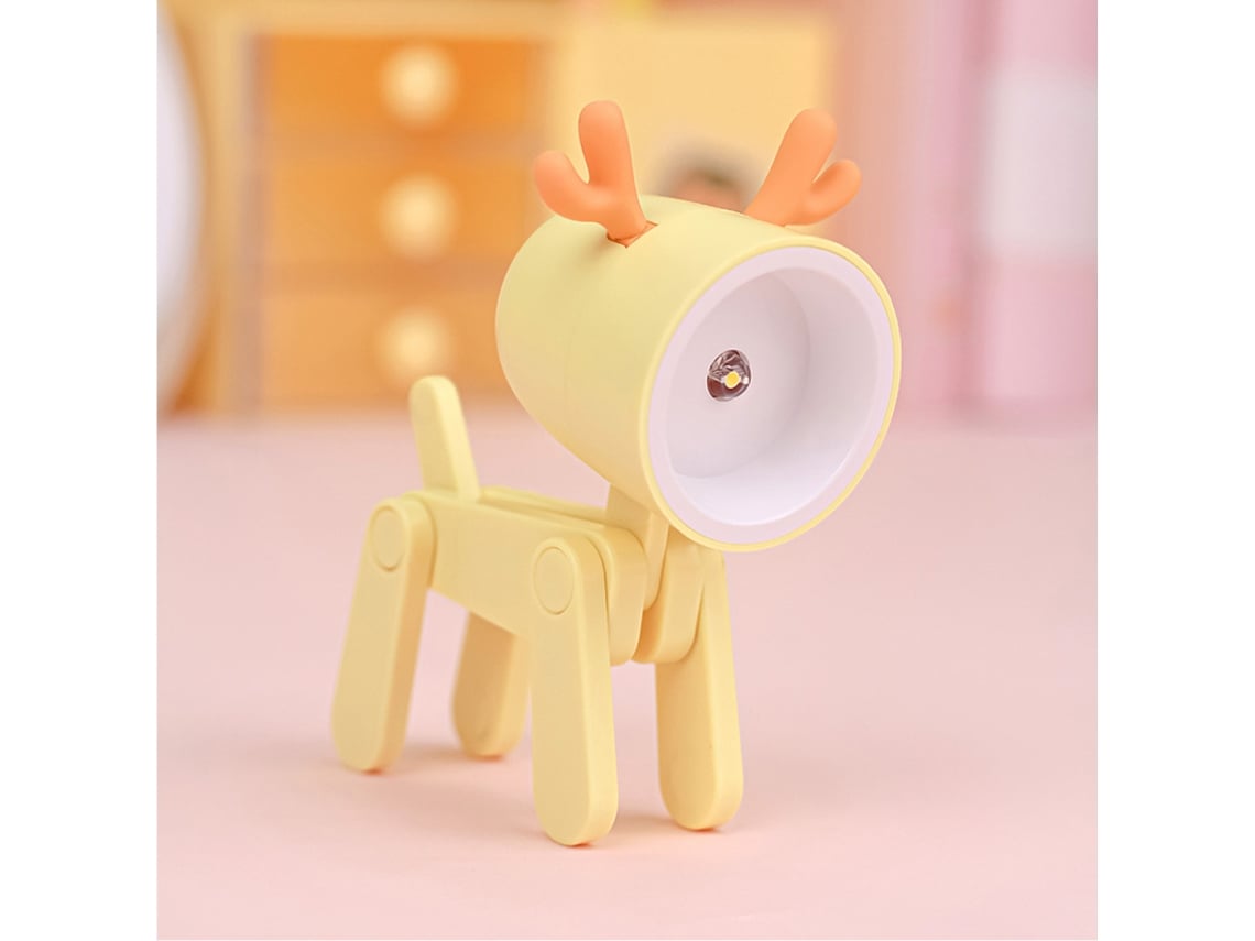 2026-lámpara De Noche Mini Kawaii Con Respaldo Para Teléfono Led Decorativa Ciervo Amarillo