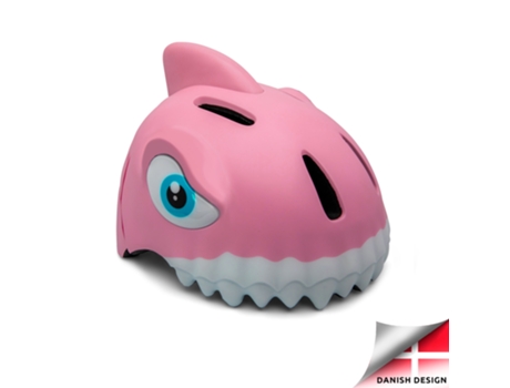 Casco de bicicleta para niños Tiburón rosa CRAZY SAFETY Certificado EN1078