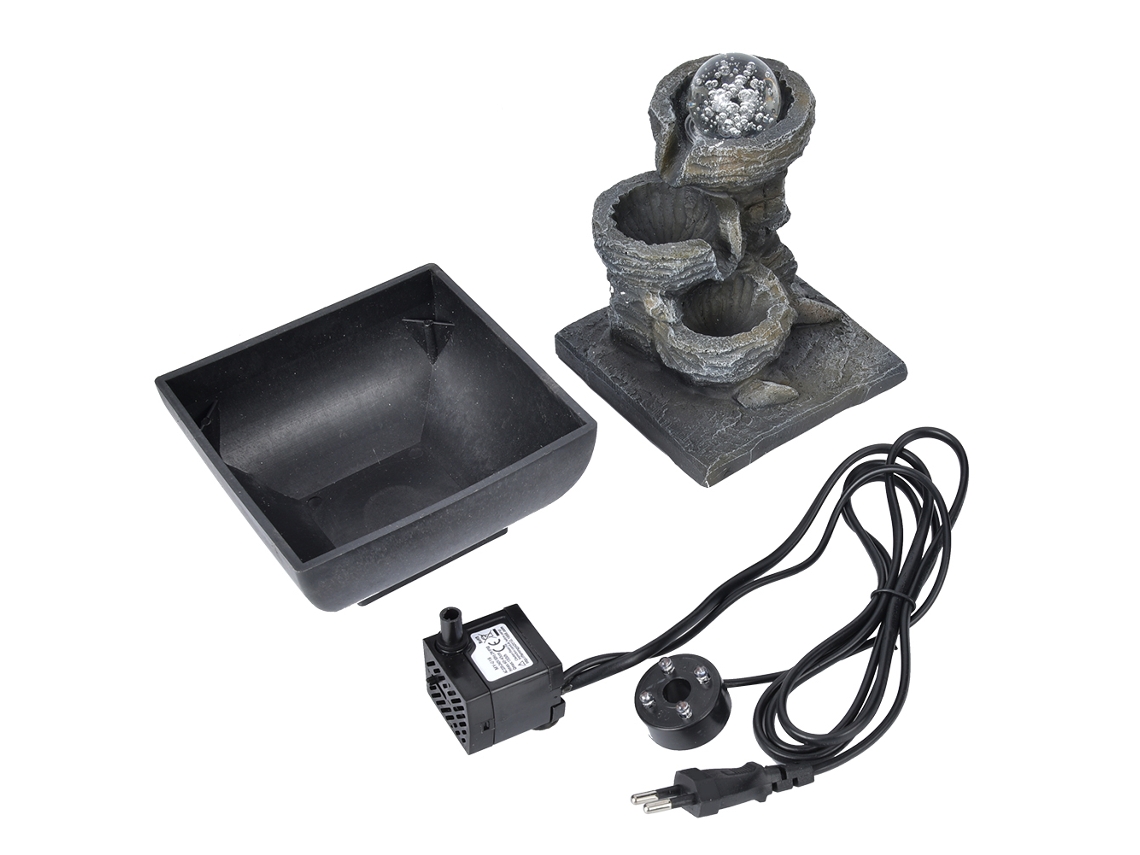 Fuente de mesa de resina con bola de luz, enchufe europeo, 220 V.