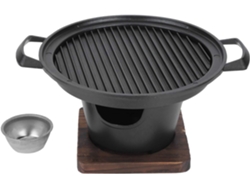 JILLIOPER Mini parrilla Hibachi para uso individual, parrilla de carbón sin humo, antiadherente, portátil, de sobremesa, con calentamiento uniforme y diseño res