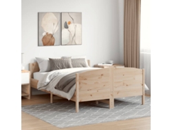 Estructura De Cama Sin Colchón Madera De Pino Maciza 120x200 Cm