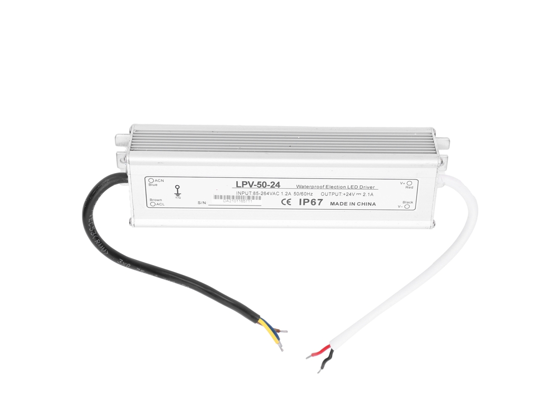 Transformador Conmutado Berm Impermeable Ip67 Lpv-50-24 De 50 W Dc24v Para Led