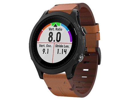 Correa para Garmin Forerunner 935 22mm Correa de reloj con hebilla de acero y cuero marrón VENISYMLIS