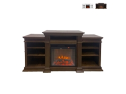 Chimenea Eléctrica de Piso de Madera Blanca W179 X P48 X H85 Biden DIVINA FIRE