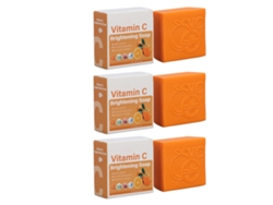 3pcs Jabón De Vitamina C Hidratante Reduce Manchas Oscuras Y Manchas Suaviza Y Ilumina La Piel 100g
