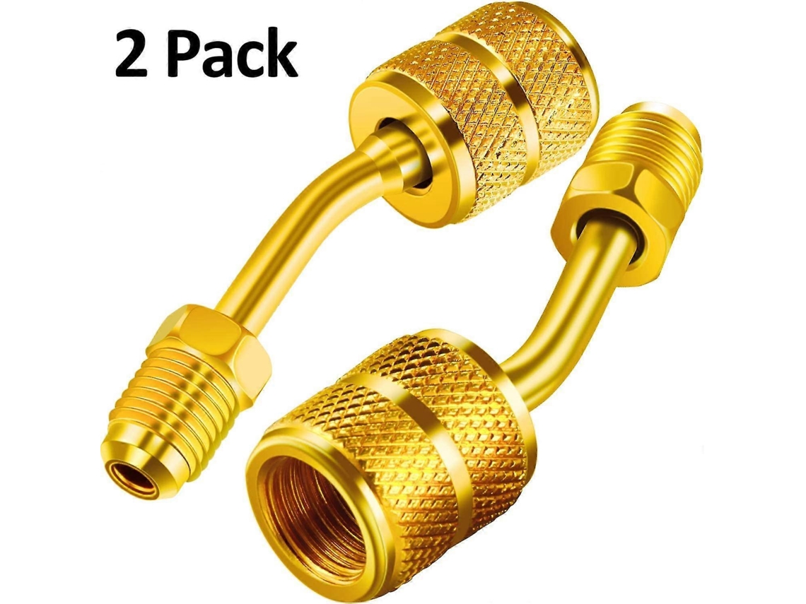 Adaptador De Puerto De Vacío Para Carga R410a De Latón 5/16" Sae Hembra A 1/4" Sae Macho Para Split Mini Y Hvac 2