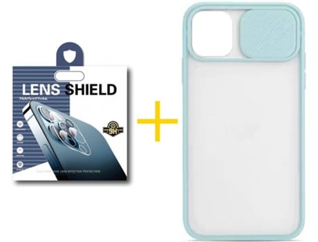 Carcasa + 1 Protector de Cámara para iPhone 12 SKYHE Verde Agua