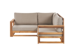 Sofá esquinero BELIANI Timor de Madera de acacia con certificado FSC® Madera clara 167x167x72
