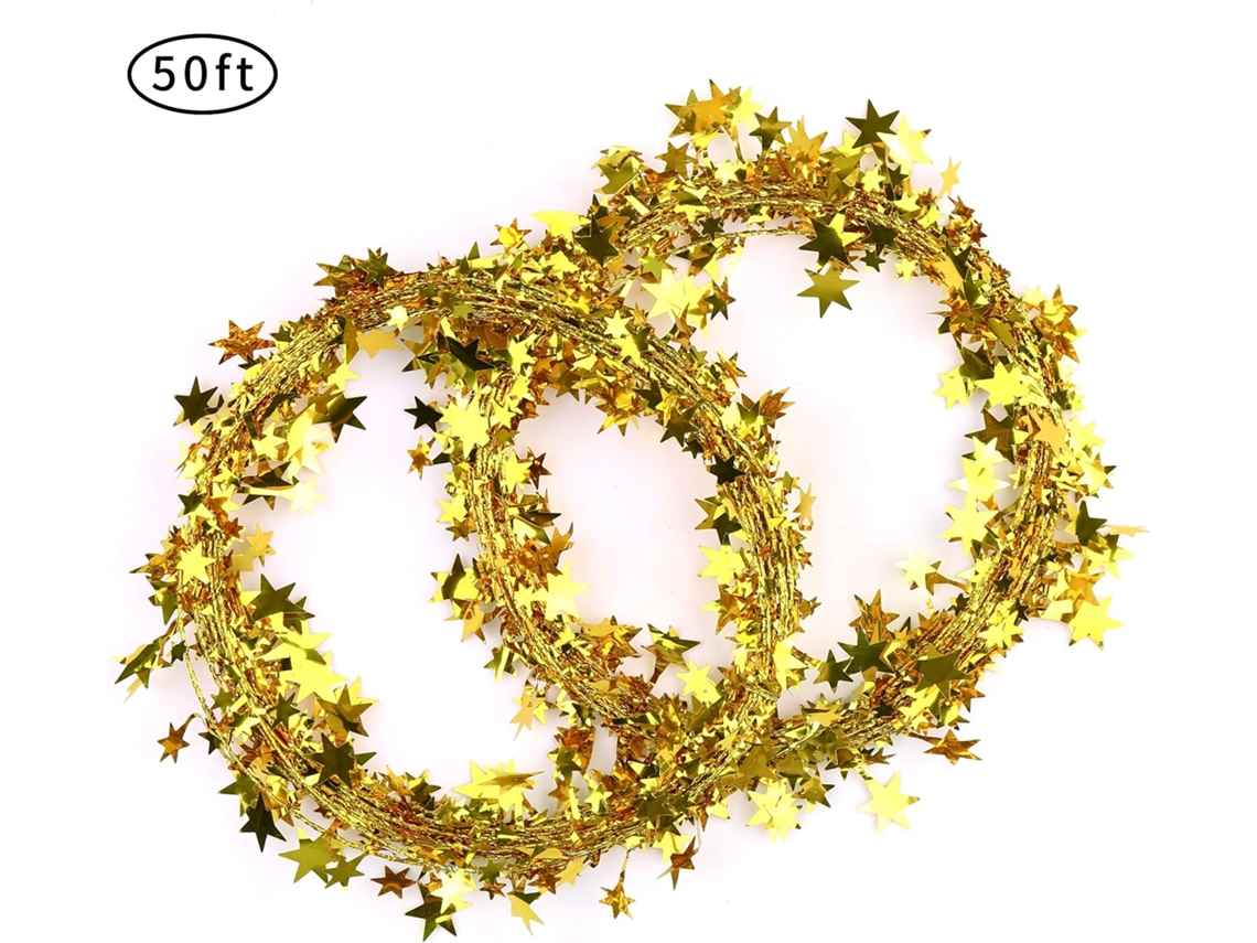 MEOIRUERY Estrellas de oropel, ocasiones festivas Garland de estrellas brillantes para decoraciones de bodas en el hogar, toque elegante para regalos o manualid